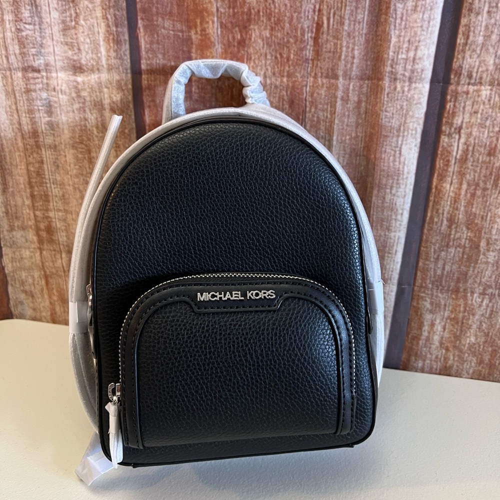 Michael Kors Black Pebbled Leather Mini Backpack